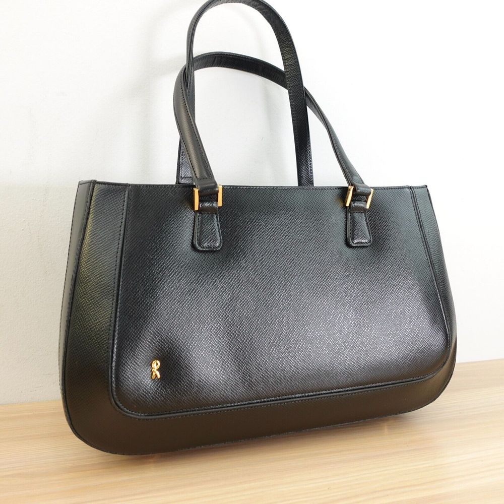 Roberta Di Camerino Bag Black Italian Leather Shoulder Purse Luxury Sac Italy